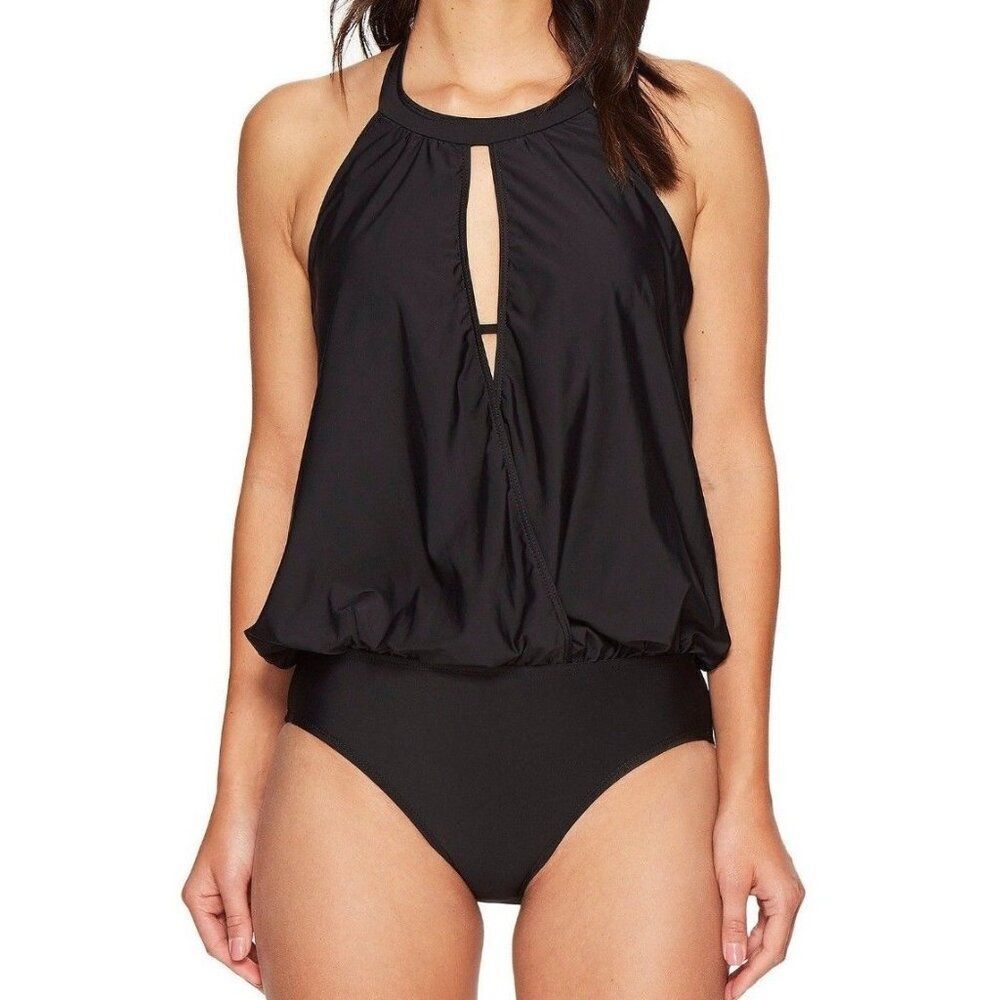 Athena Small cabana Black soft cup one piece black Swimsuit - New